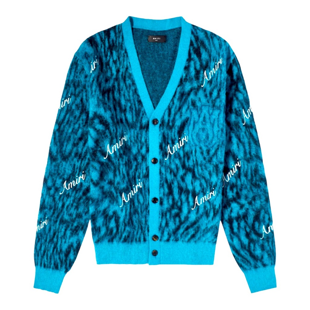 🆕 AMIRI logo-print knitted cardigan
